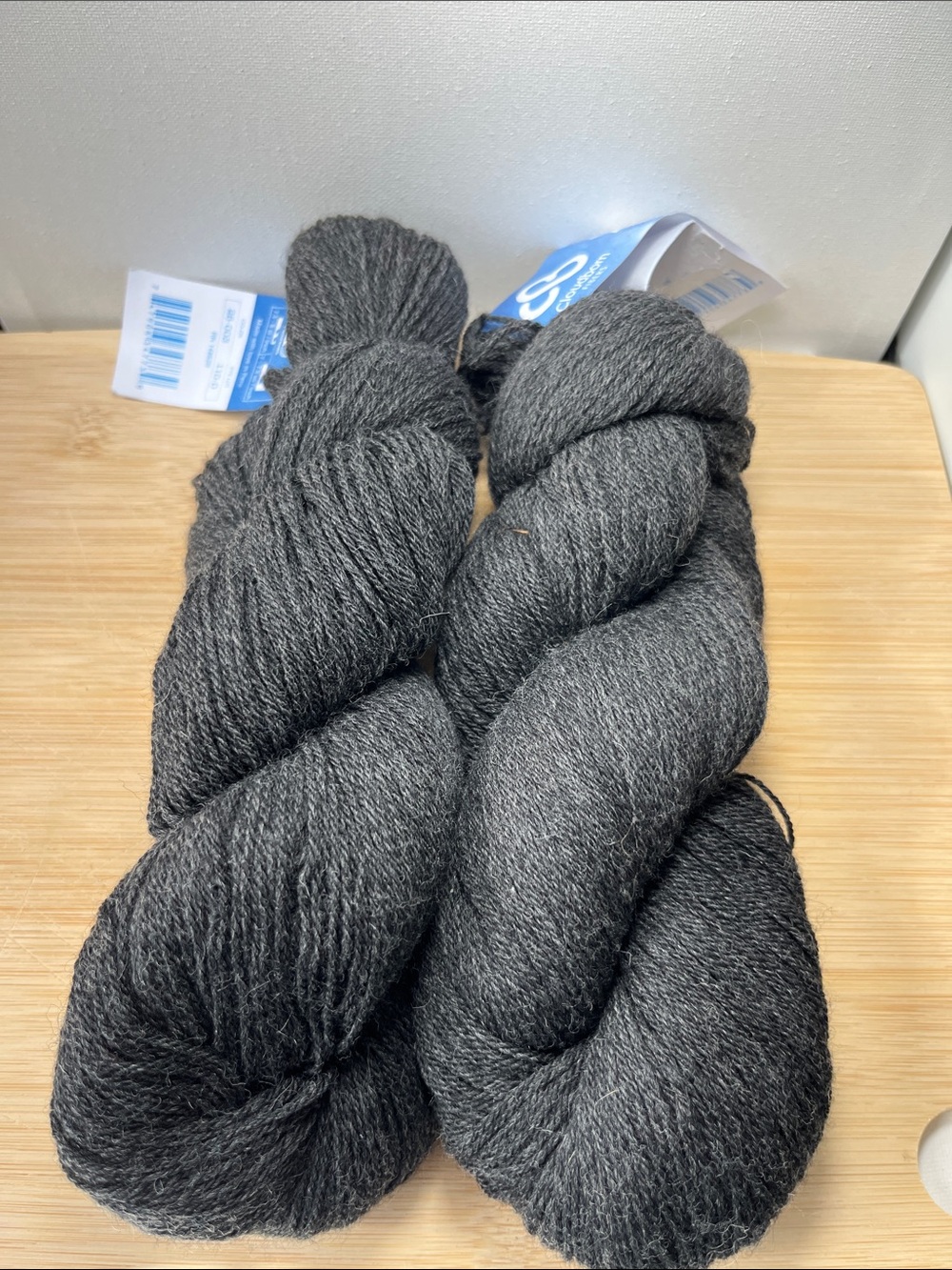 Set of 2 Skeins Cloudborn Fibers Wool Fingering Twist in Slate Heather 100% Wool